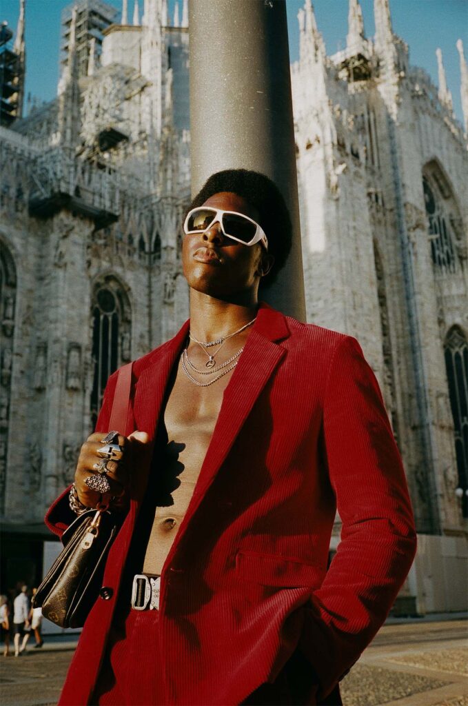 blazer y pantalon de caballero en rolor rojo intenso